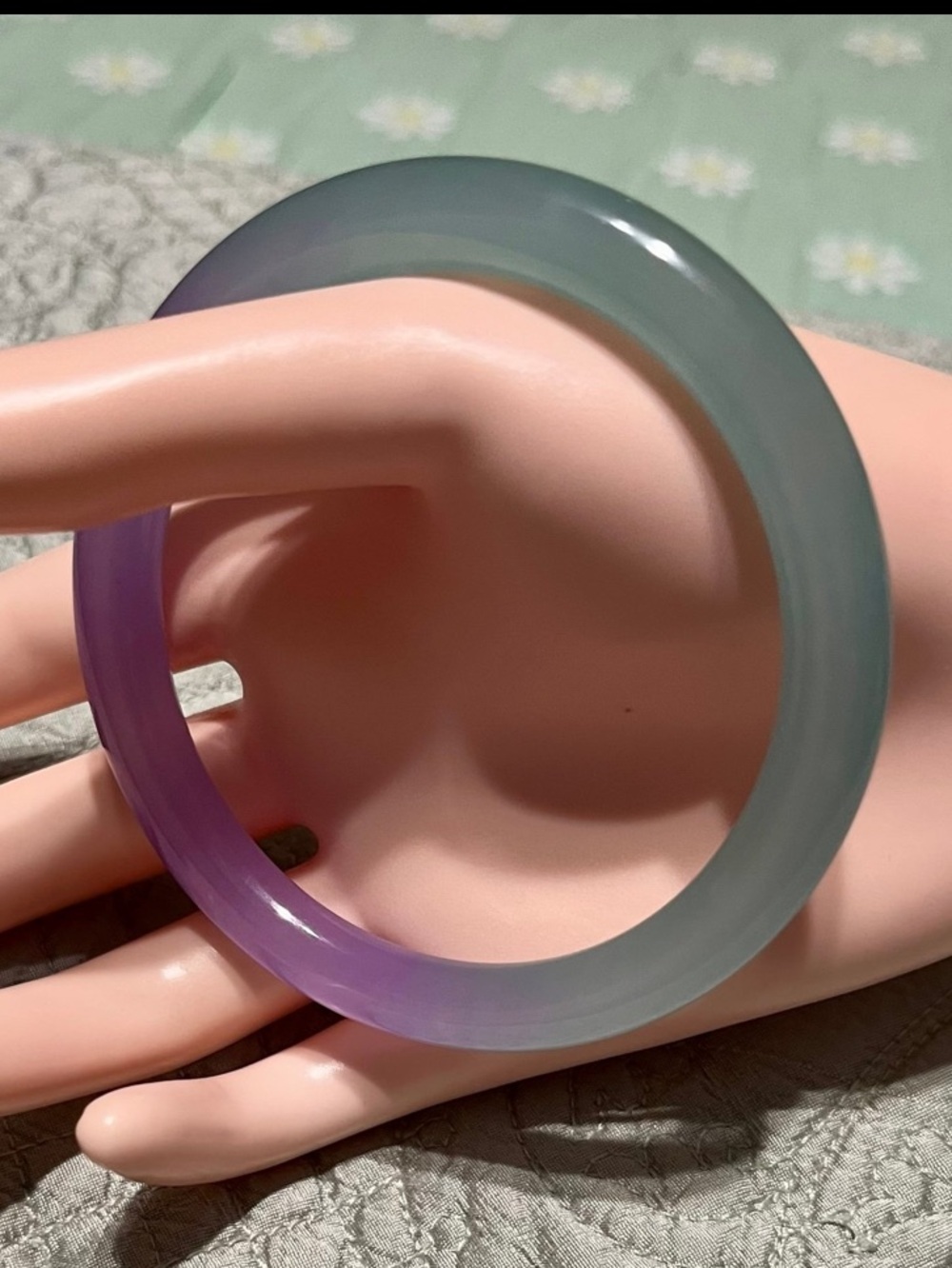 Natural Translucent Purple Blue Green Jade Jadeite Bangle Bracelet 601020 NEW